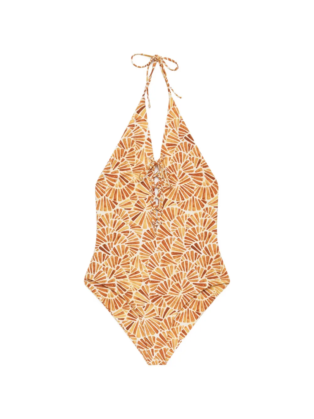 MALIPARMI Shell lace-up swimsuit