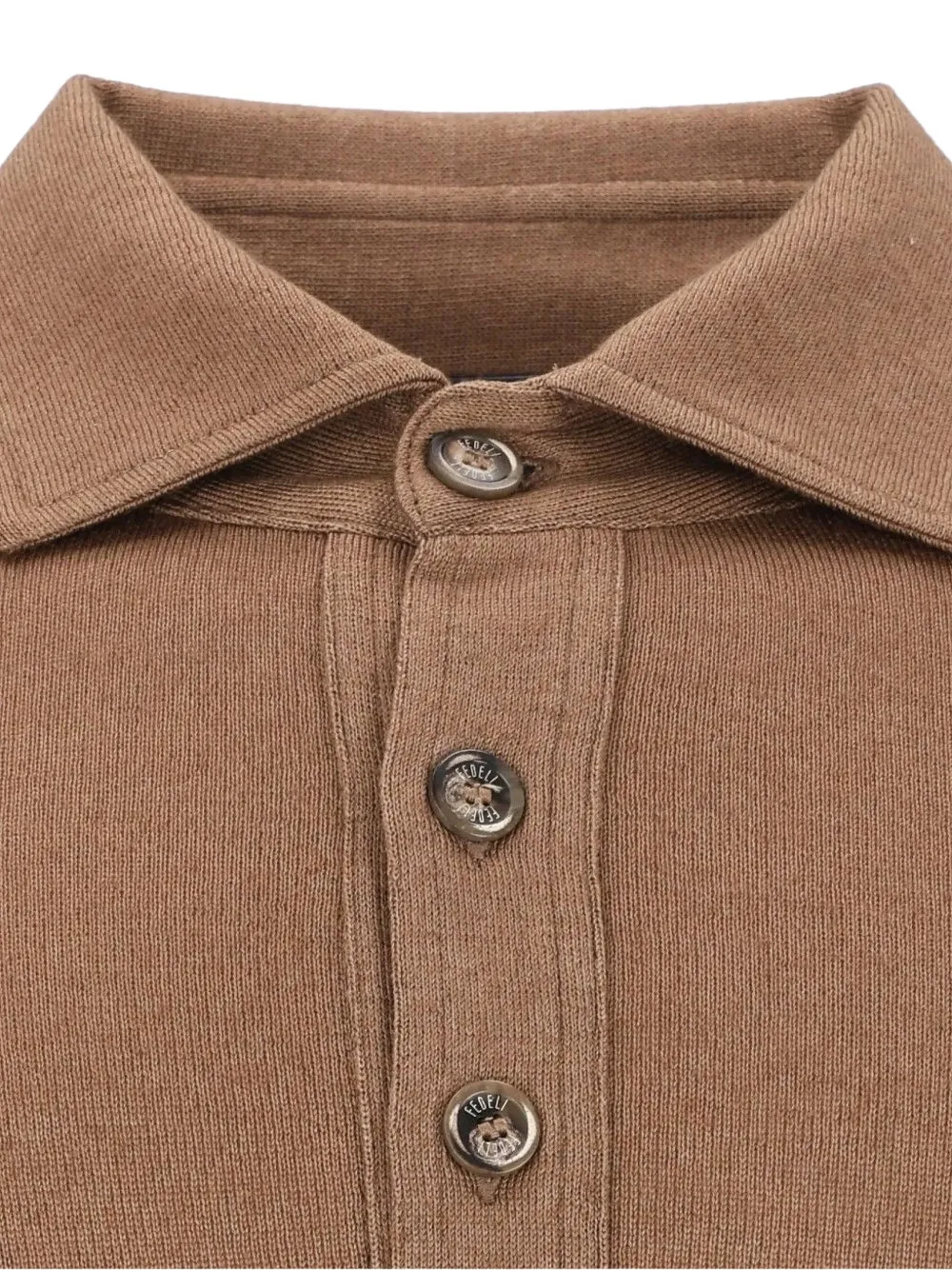 Fedeli Poloshirt met lange mouwen Bruin
