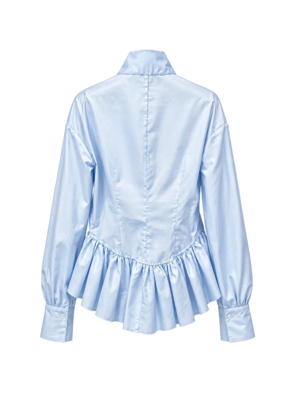 THELATEST Elaine blouse met ruches bij de zoom Blauw