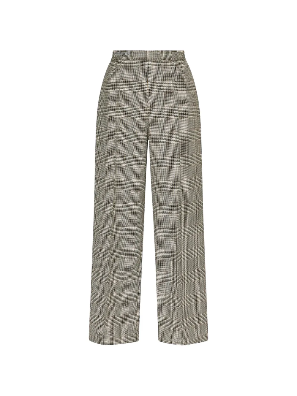 STEL check-pattern straight trousers