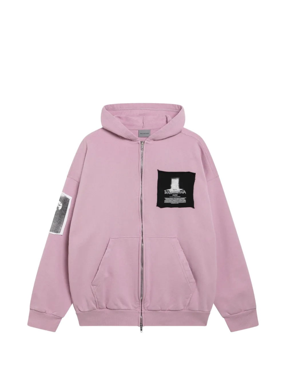 Balenciaga patch-detail zip-up hoodie - Pink