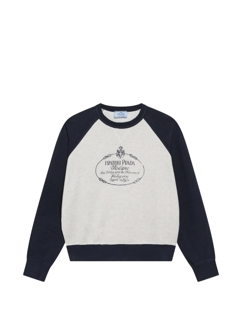 Prada cotton crew-neck sweatshirt - Tons neutres Prada cotton crew-neck sweatshirt - Tons neutres