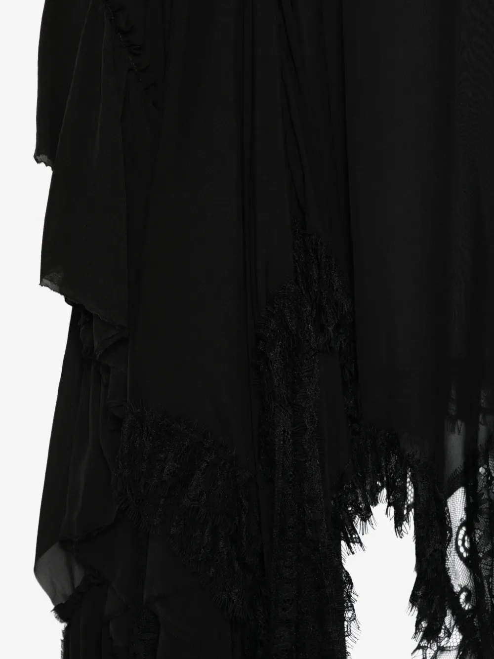 Ann Demeulemeester 레이스 트리밍 러플 스커트
