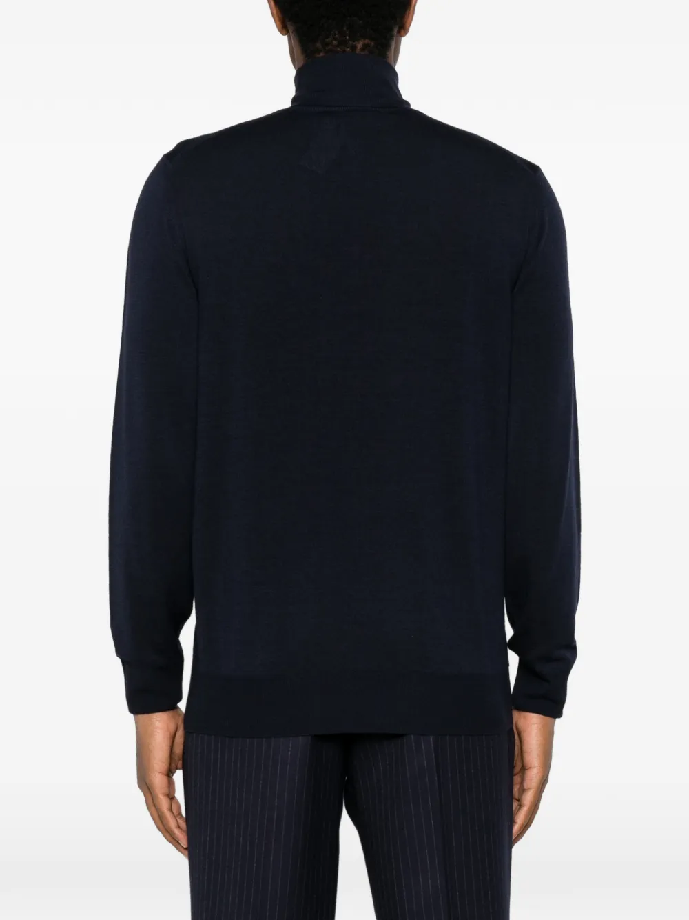 Canali roll-neck wool sweater Blauw