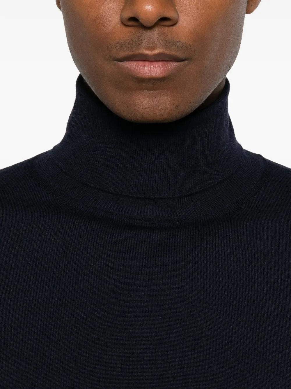 Canali roll-neck wool sweater Blauw
