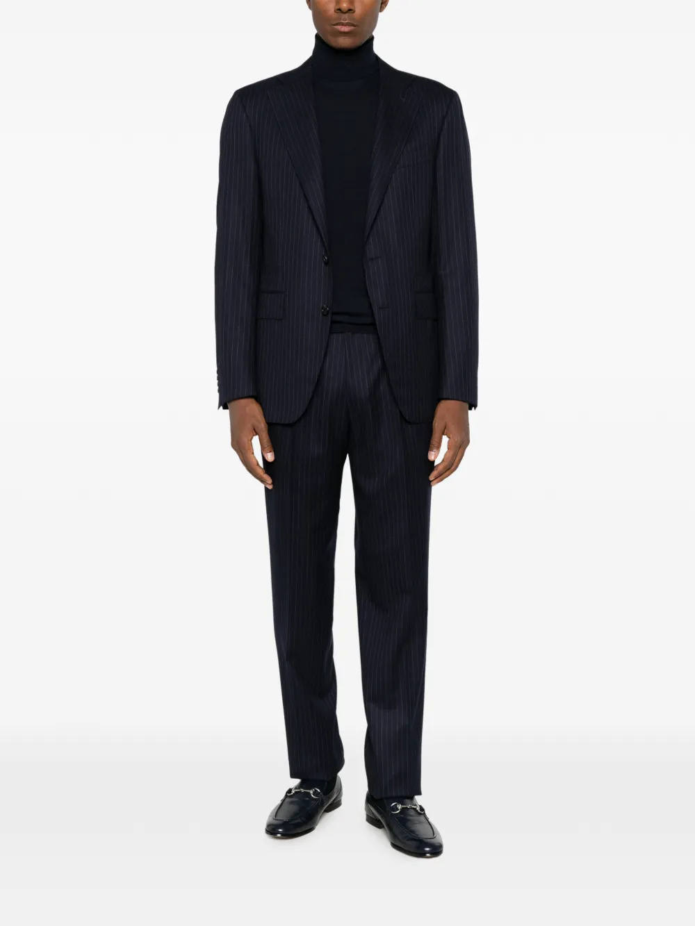 Canali roll-neck wool sweater Blauw