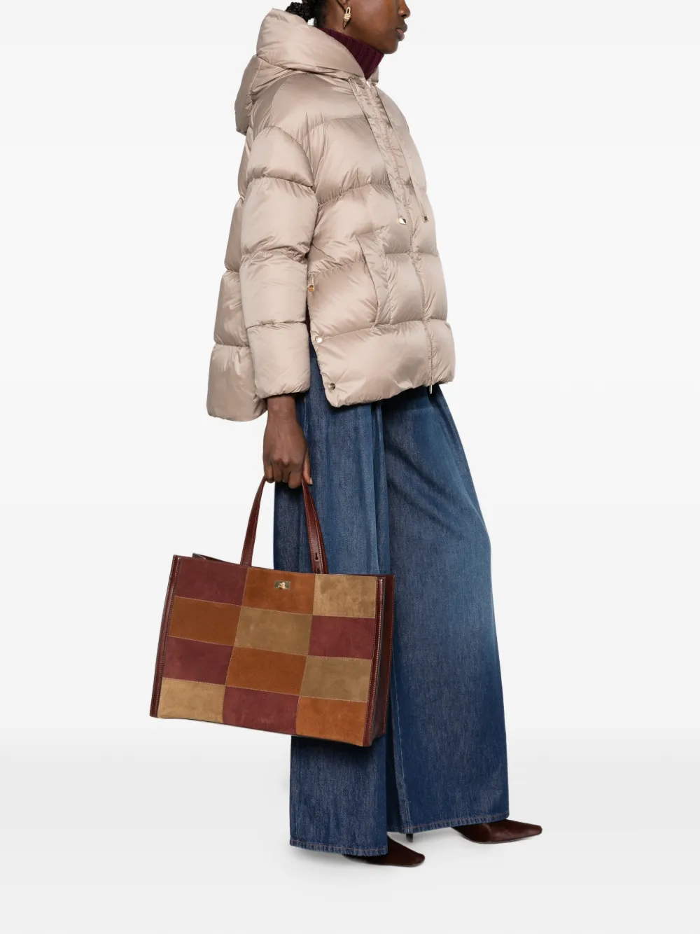 Max Mara quilted hooded jacket Beige