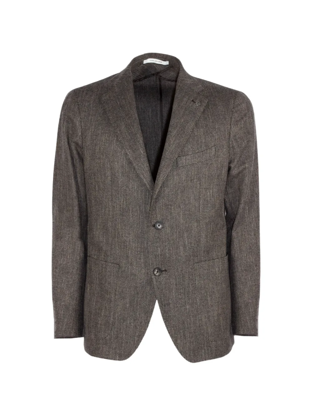 Tagliatore herringbone single-breasted blazer - Brown