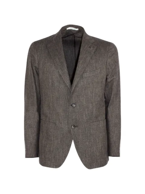 Tagliatore herringbone single-breasted blazer