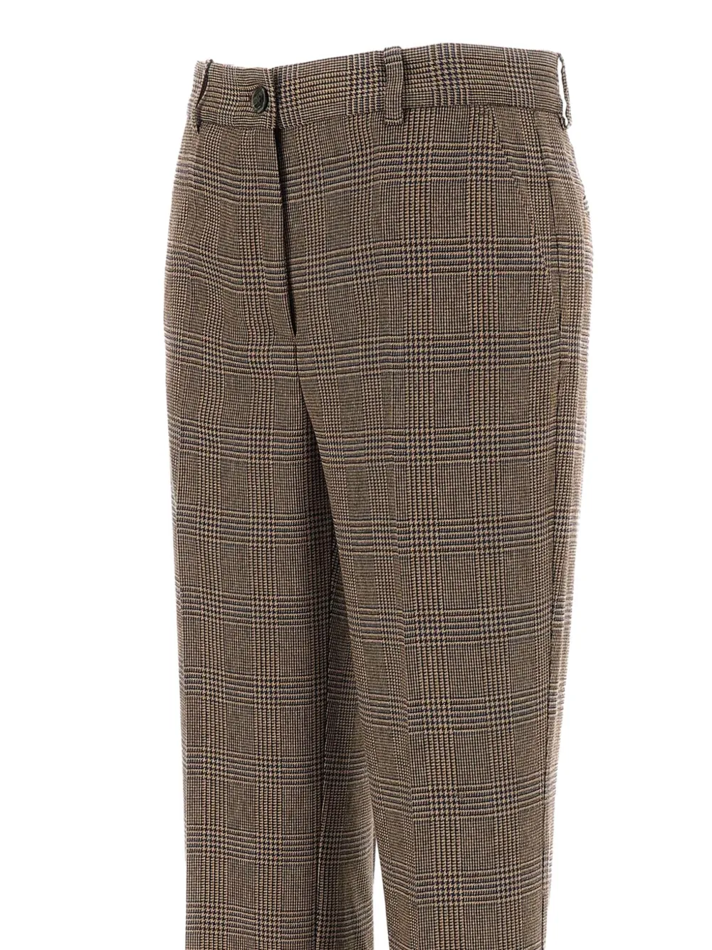 P.A.R.O.S.H. Geruite pantalon met persvouw Bruin