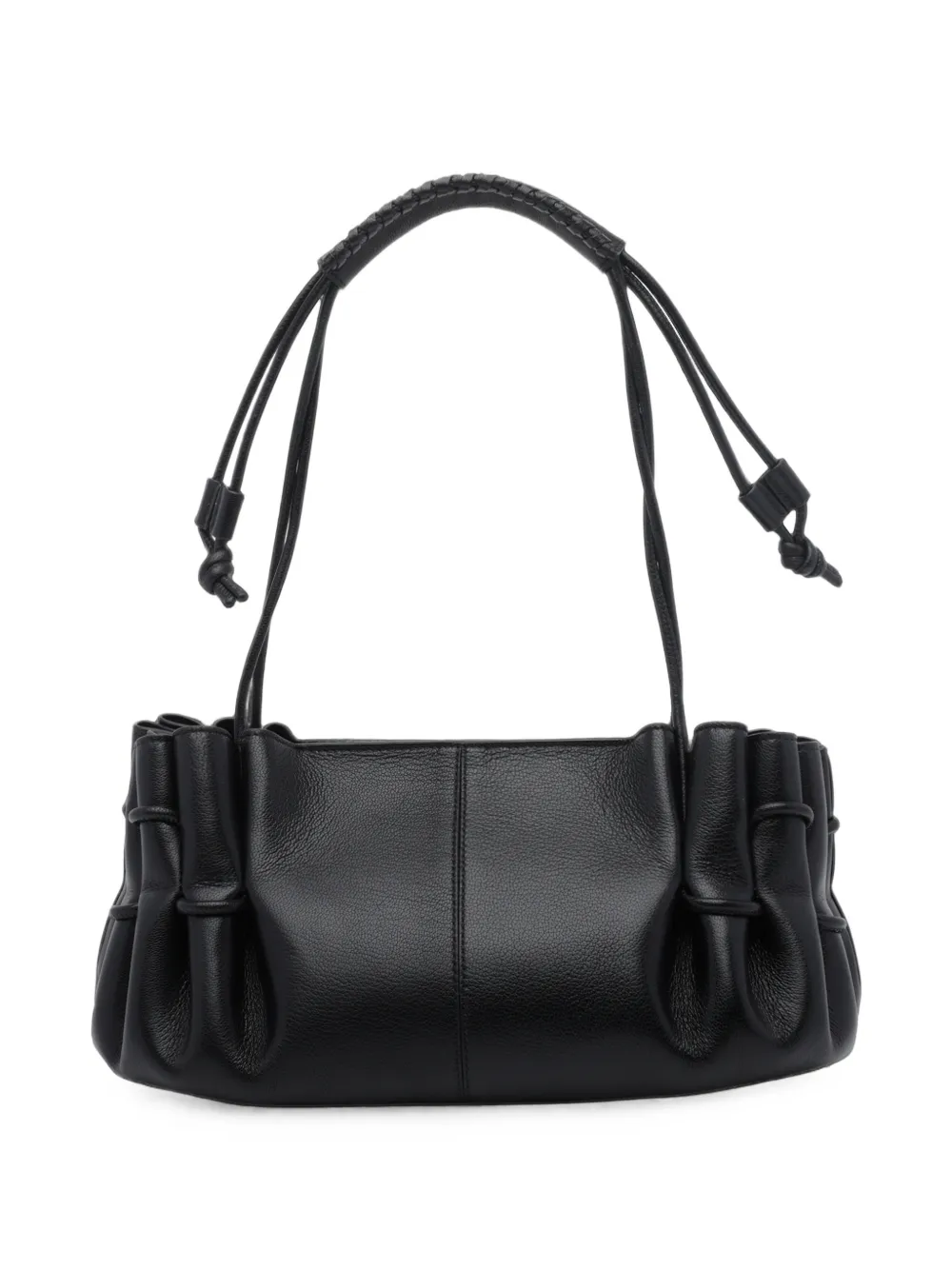 Hereu Arta ruched leather shoulder bag - Noir Hereu Arta ruched leather shoulder bag - Noir