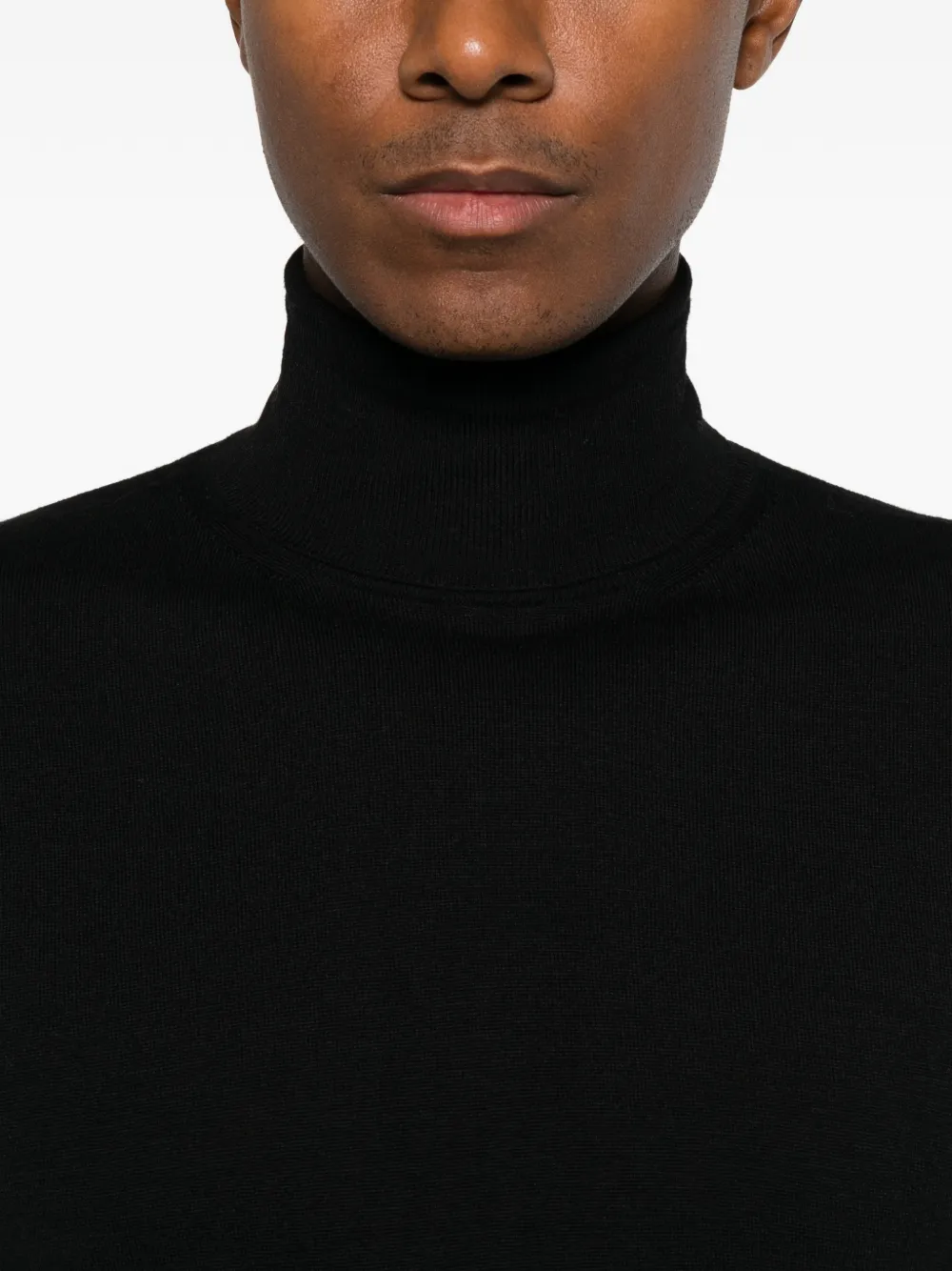 Canali roll-neck wool sweater Zwart