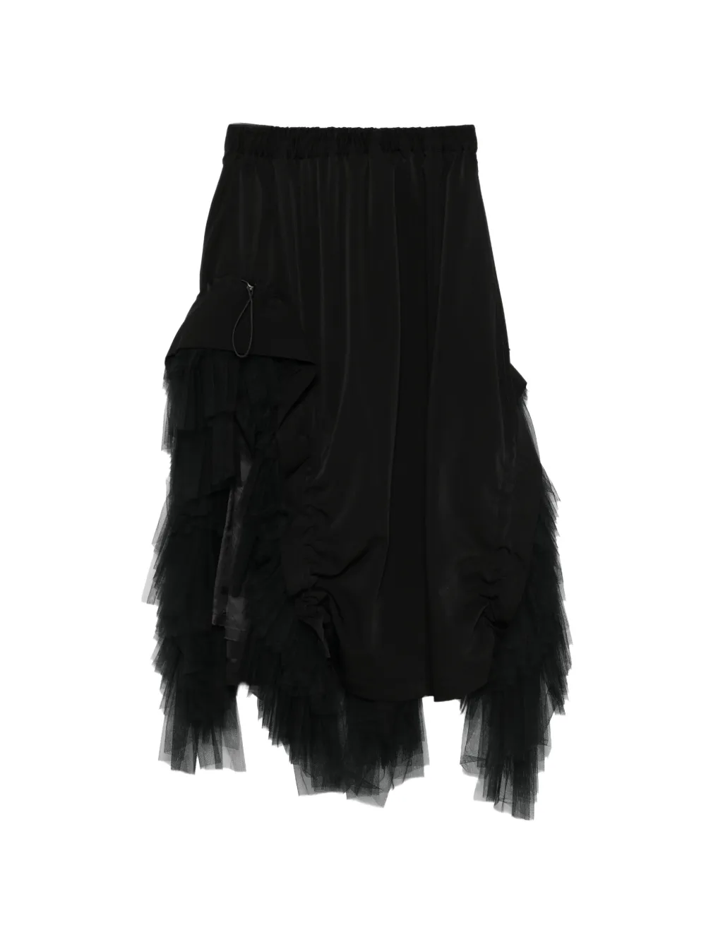 Noir Kei Ninomiya tulle-layered ruffled skirt - Nero