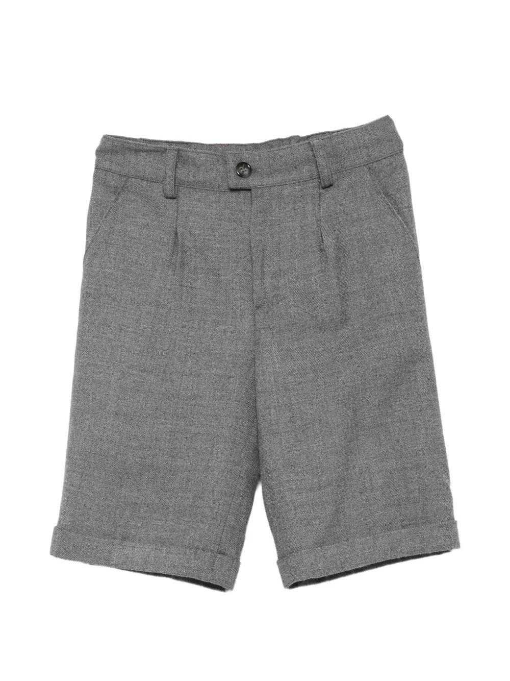 PAIO CRIPPA pleated turn-up shorts - Grigio