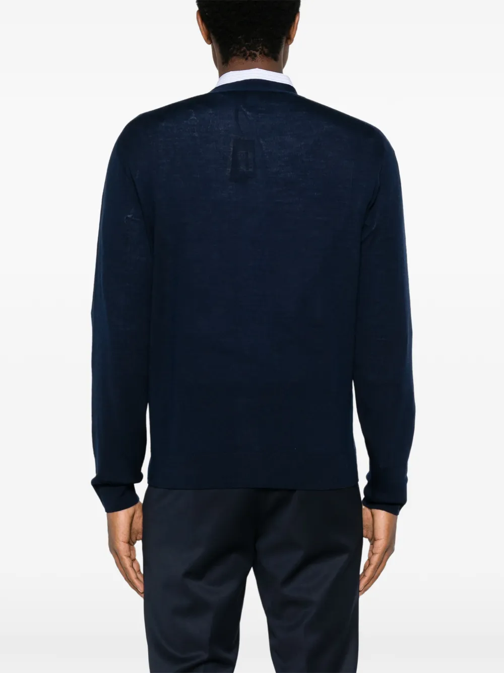 Canali button-up wool cardigan Blauw