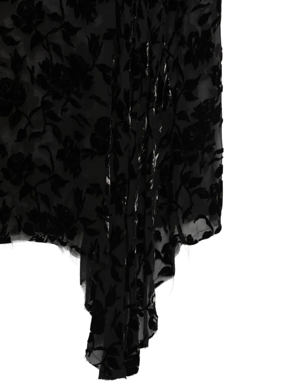 Ann Demeulemeester floral-devoré midi skirt Zwart