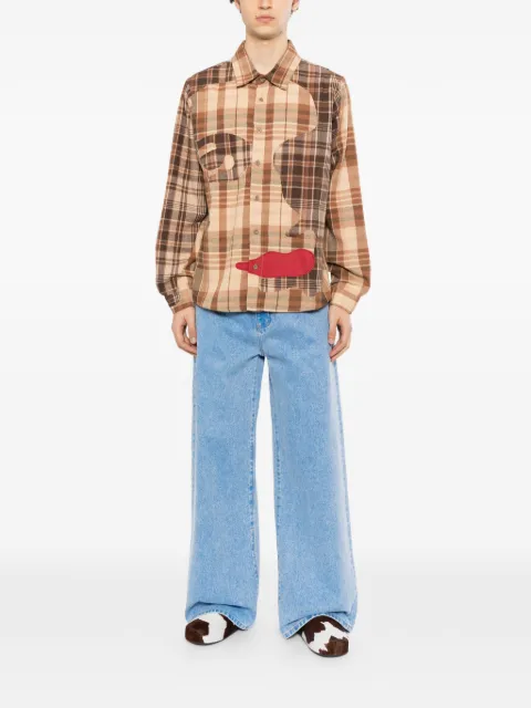 KidSuper check-pattern patchwork shirt