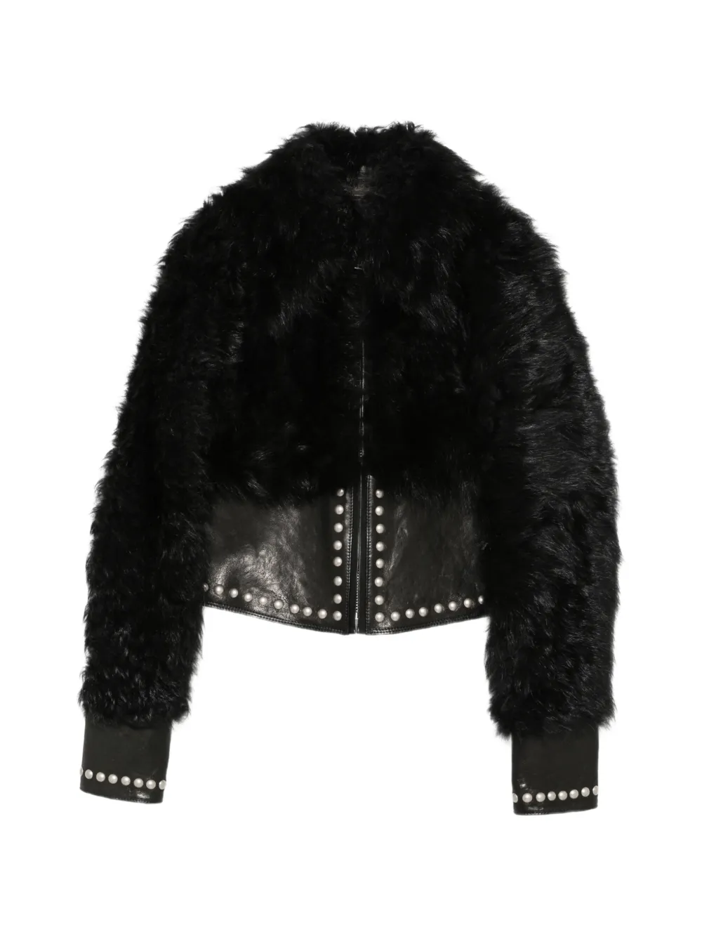 Ann Demeulemeester stud-embellishment leather jacket - Schwarz