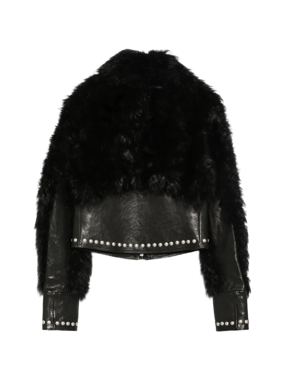 Ann Demeulemeester stud-embellishment leather jacket Zwart