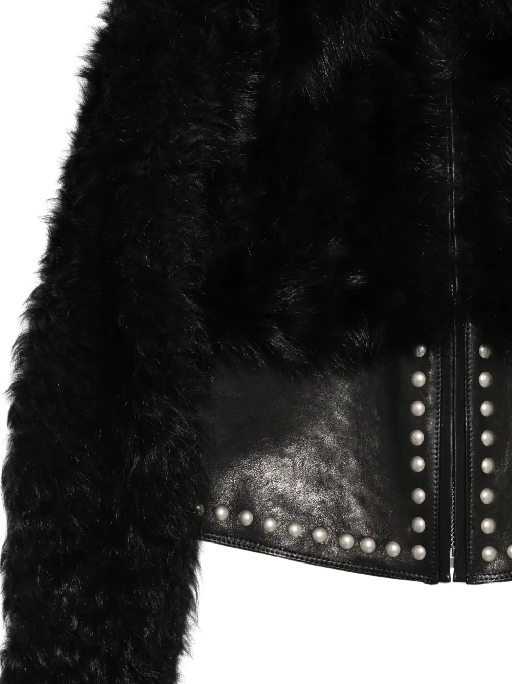 Ann Demeulemeester stud-embellishment leather jacket Zwart