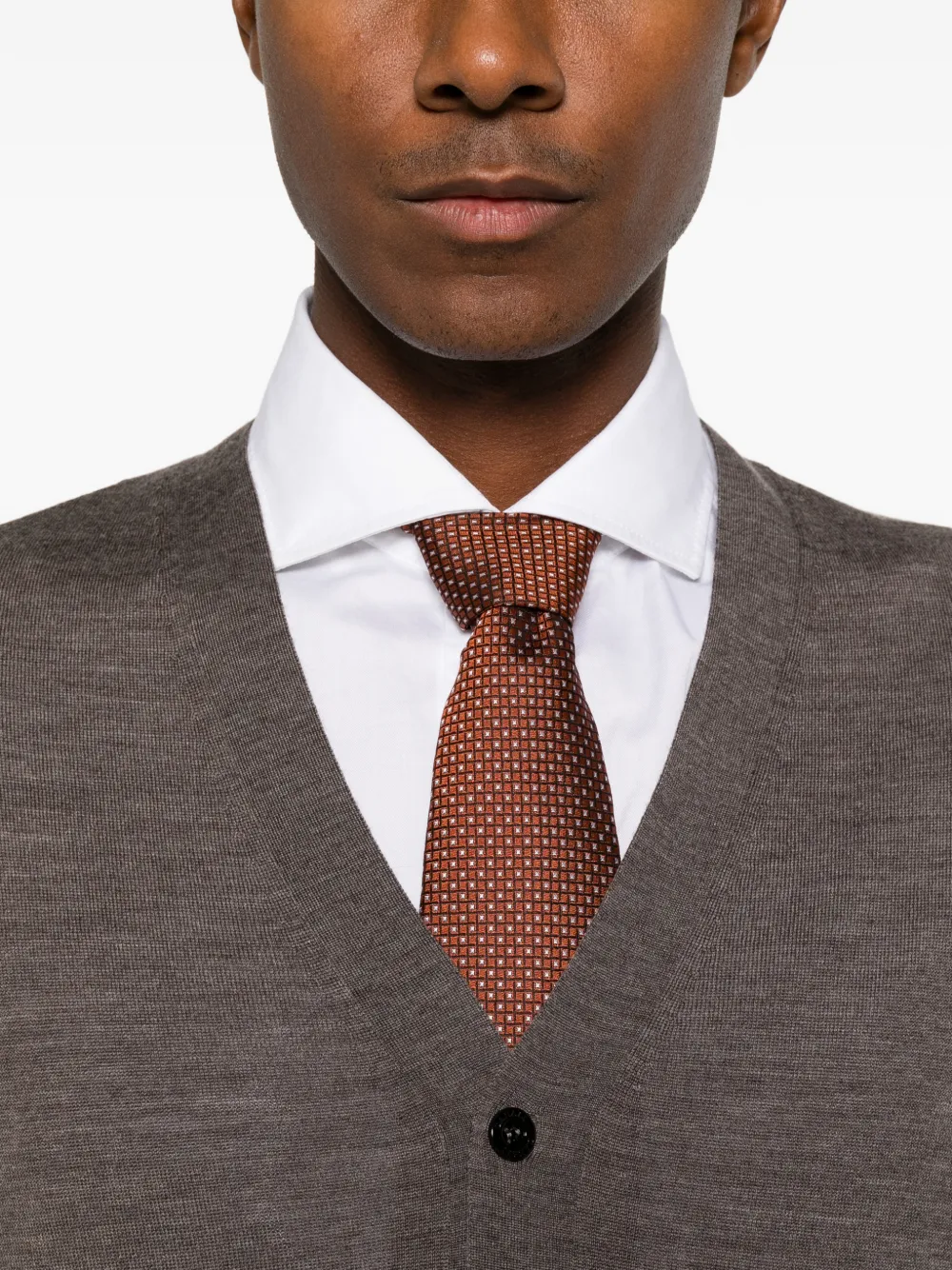 Canali button-up wool cardigan Bruin
