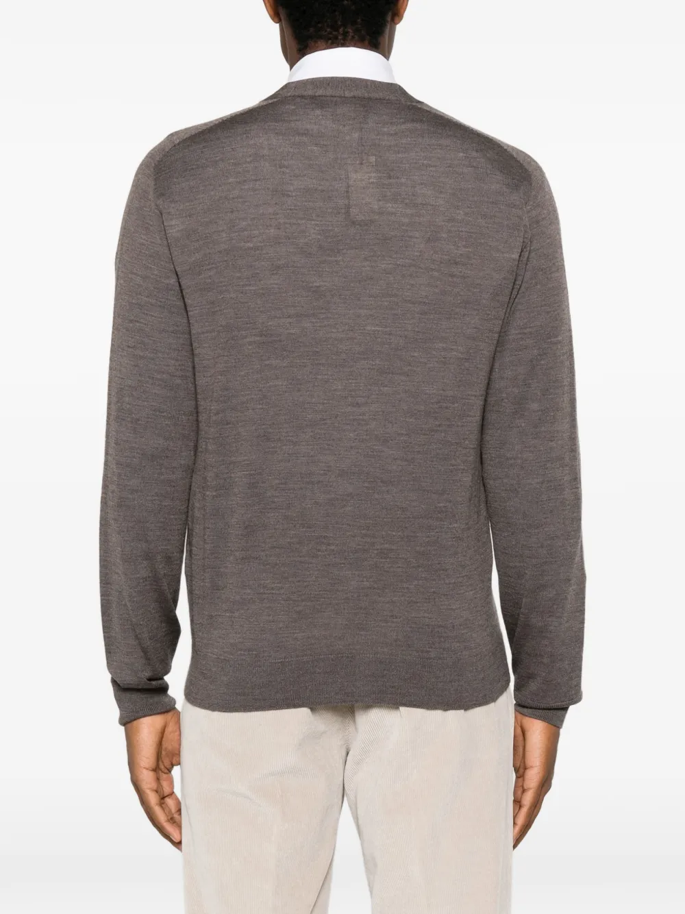 Canali button-up wool cardigan Bruin