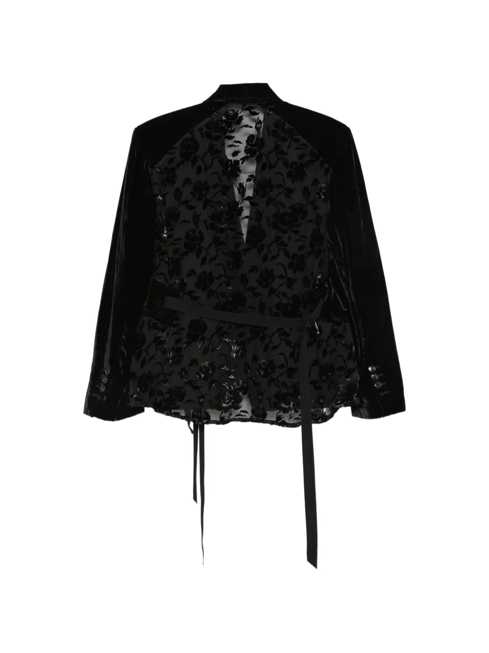 Ann Demeulemeester floral-devoré velvet jacket Zwart
