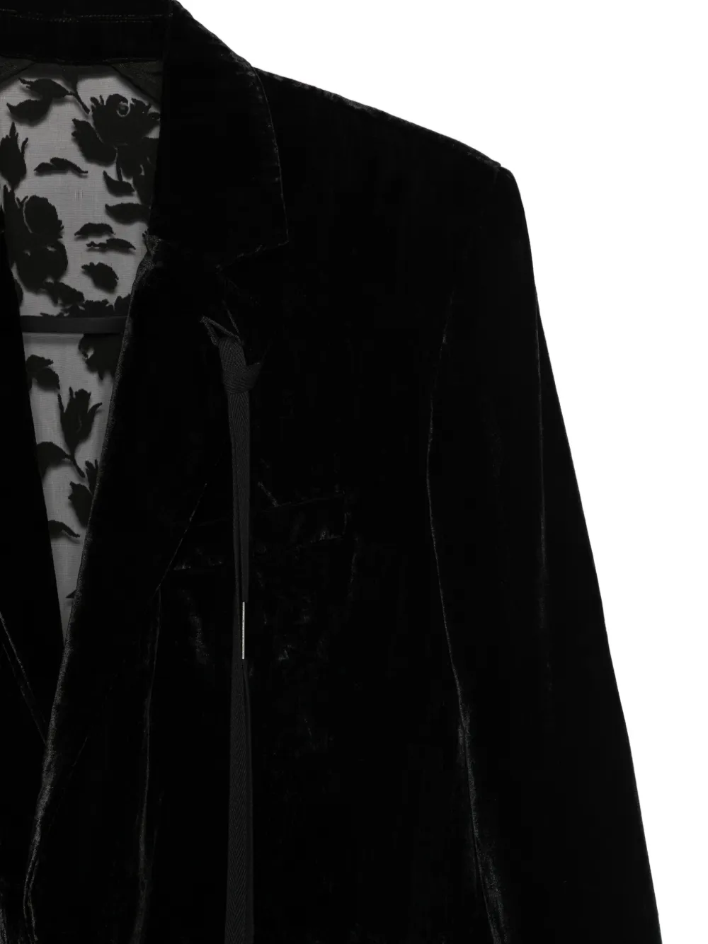 Ann Demeulemeester floral-devoré velvet jacket Zwart