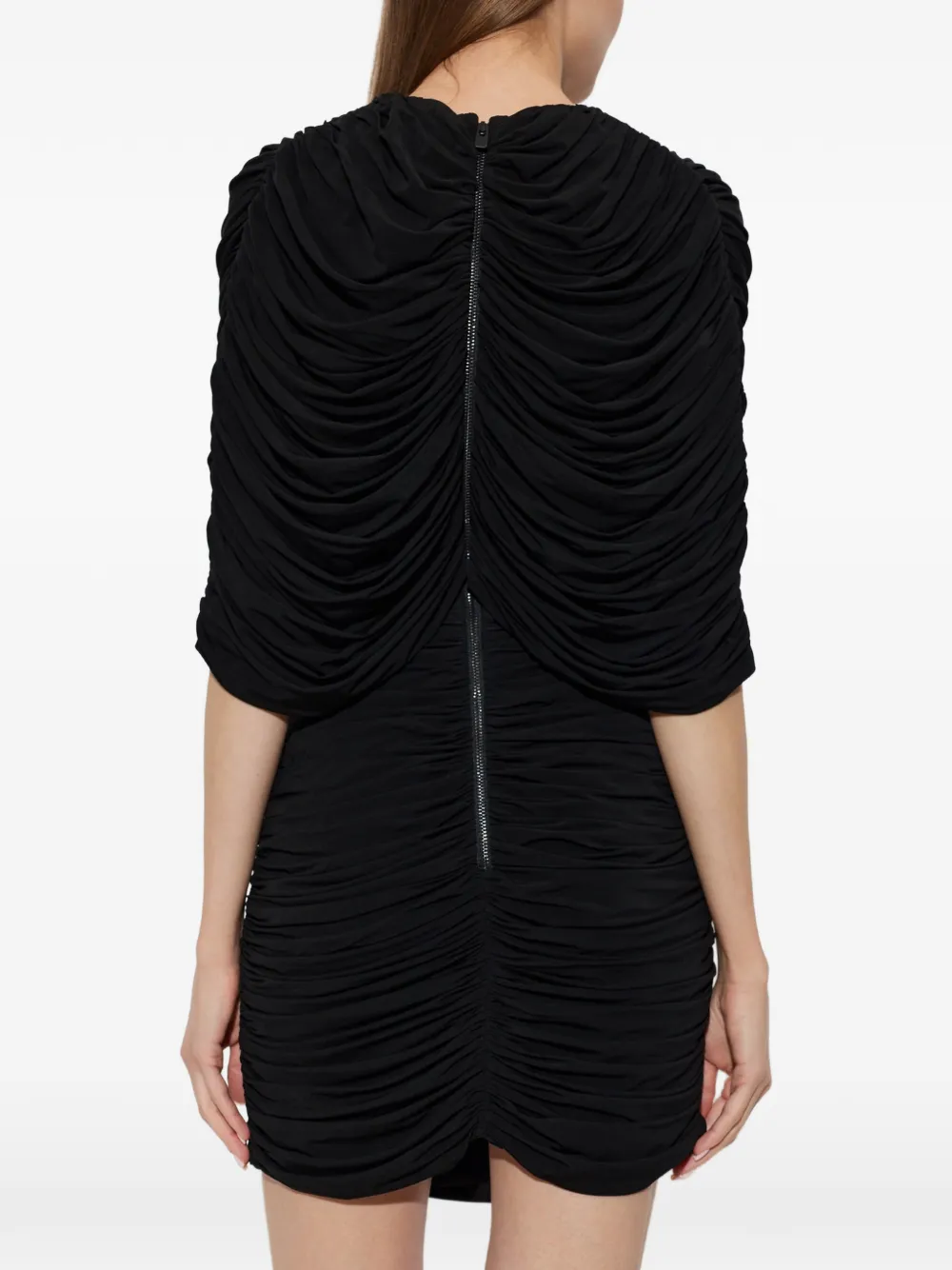 The Mannei Mini-jurk met gedrapeerd detail en ruches Zwart