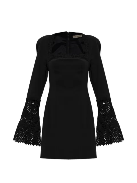 The Mannei crochet-trim flared-sleeve mini dress