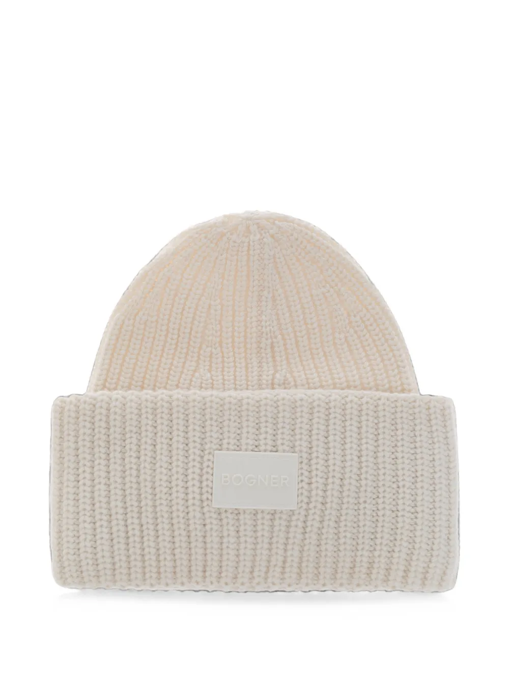 Bogner Larah Ribbed-knit Logo-patch Beanie Hat In Neutral