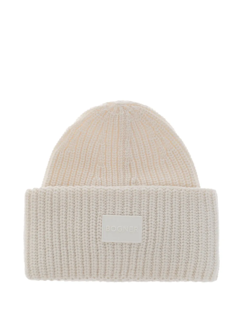 BOGNER LARAH ribgebreide muts met logo-patch Beige