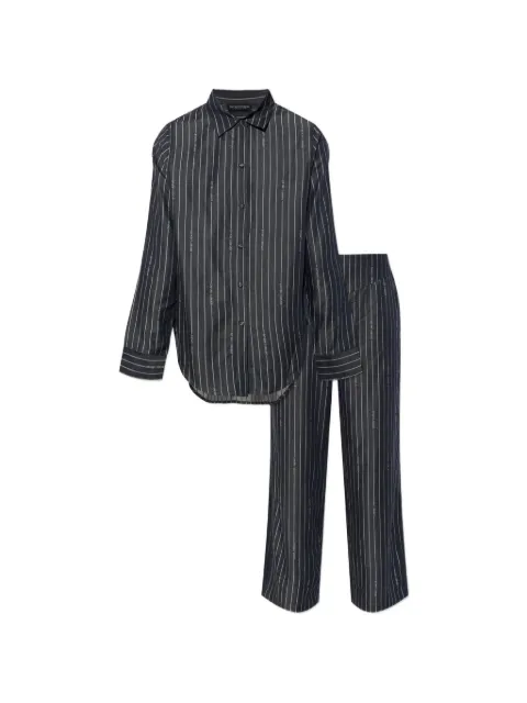 Emporio Armani logo-pinstripe pajamas