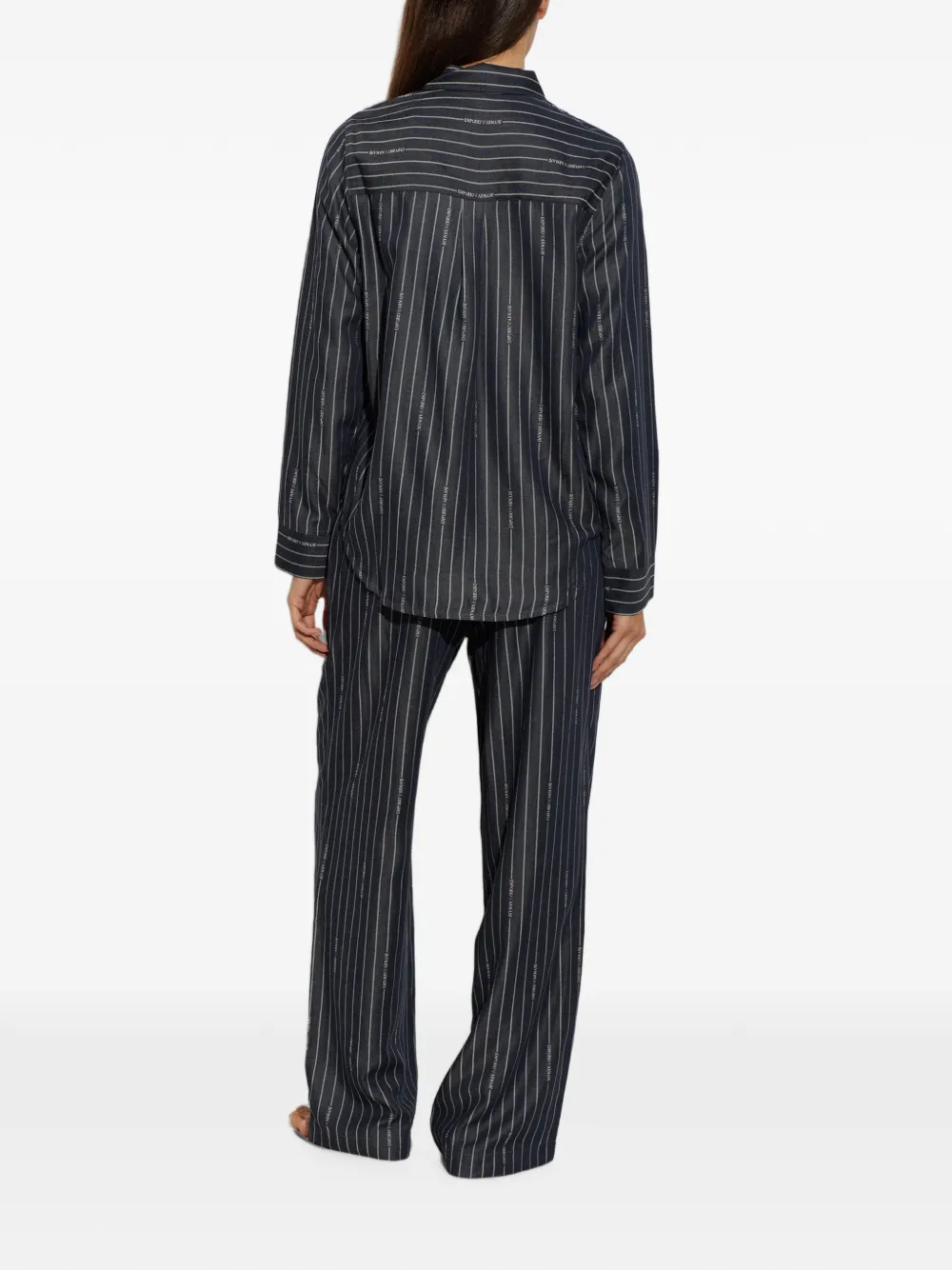 Emporio Armani Pyjama met krijtstreep en logo Grijs