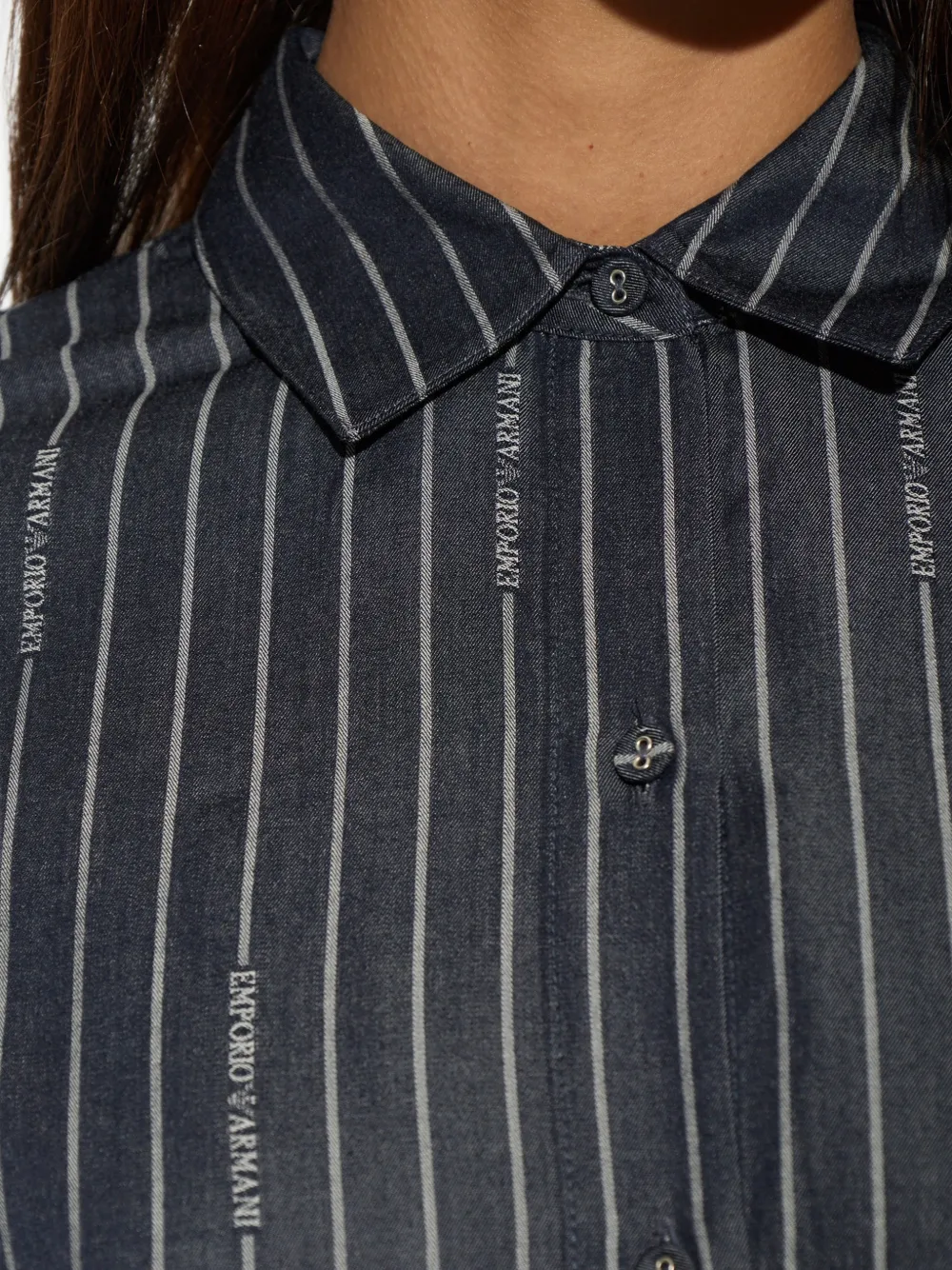 Emporio Armani Pyjama met krijtstreep en logo Grijs