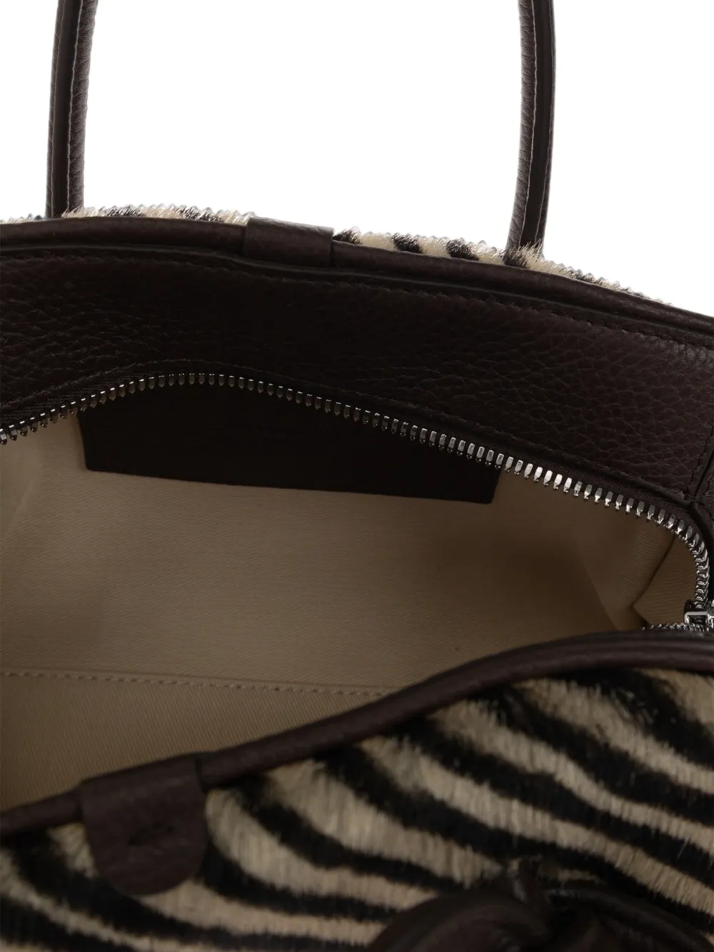 Jacquemus Le Petit Turismo zebra-print tote bag Bruin