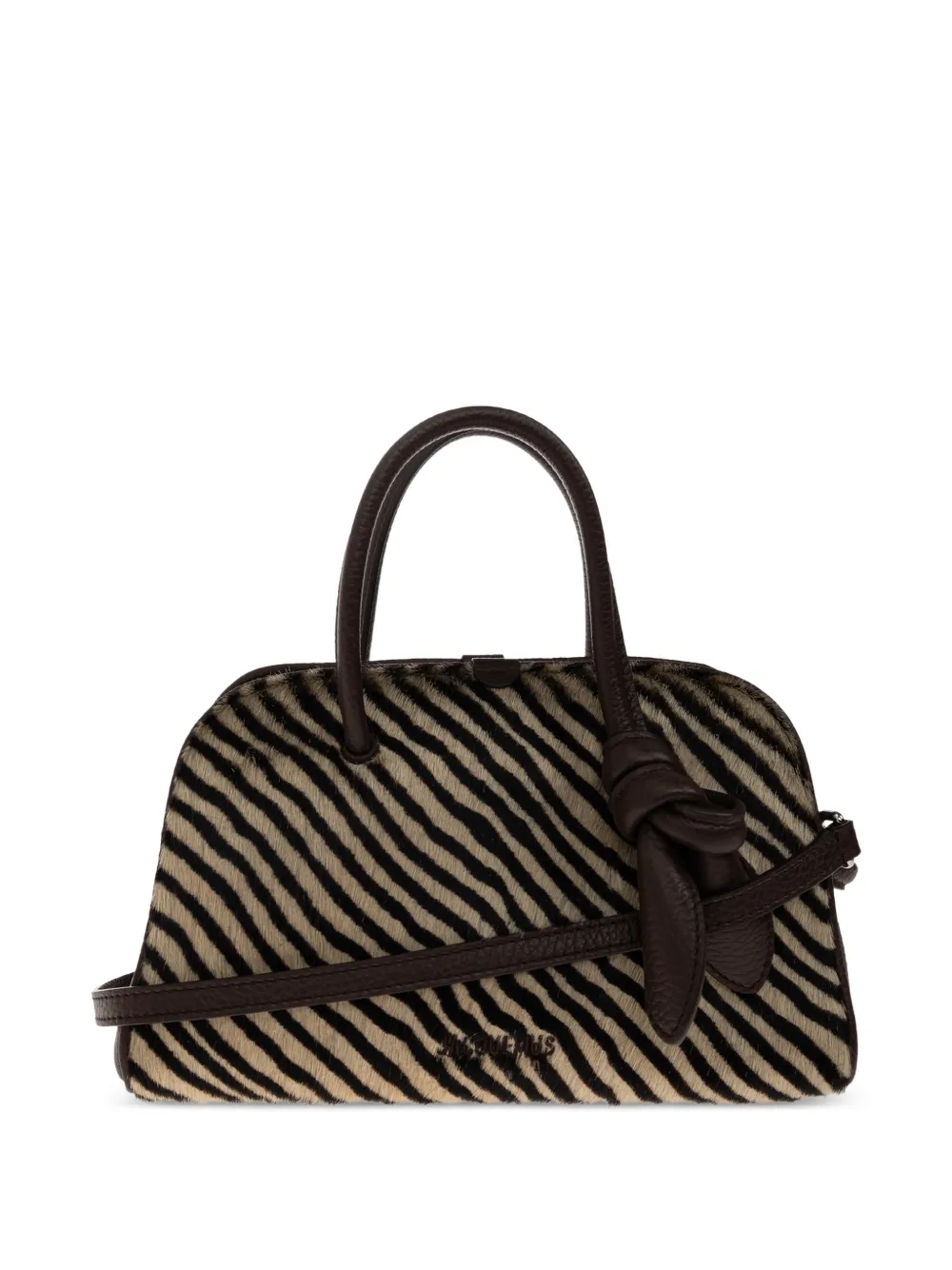 Jacquemus small Turismo zebra-print leather tote bag - Brown