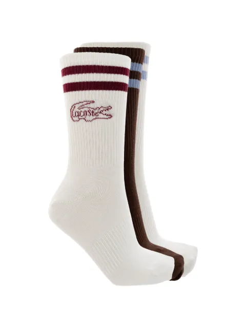Lacoste logo-embroidered striped socks (set of three)