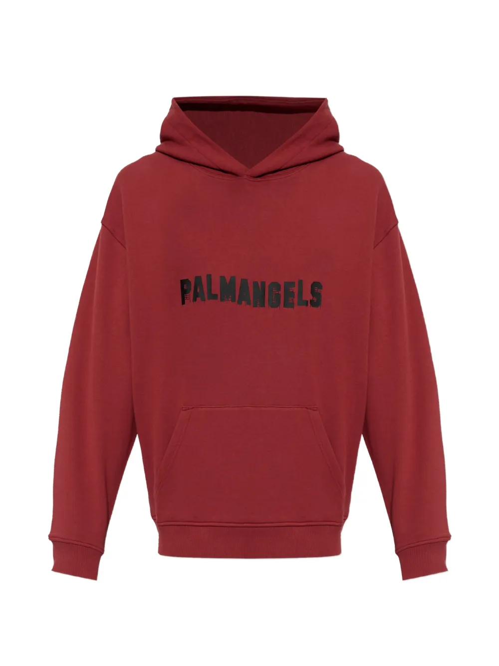 Palm Angels logo-print cotton hoodie - Red