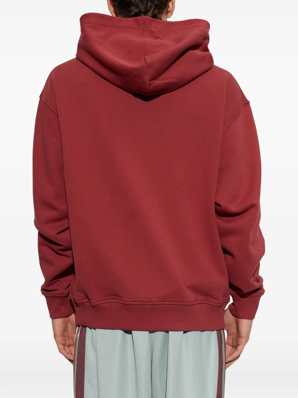 Palm Angels logo-print cotton hoodie Rood