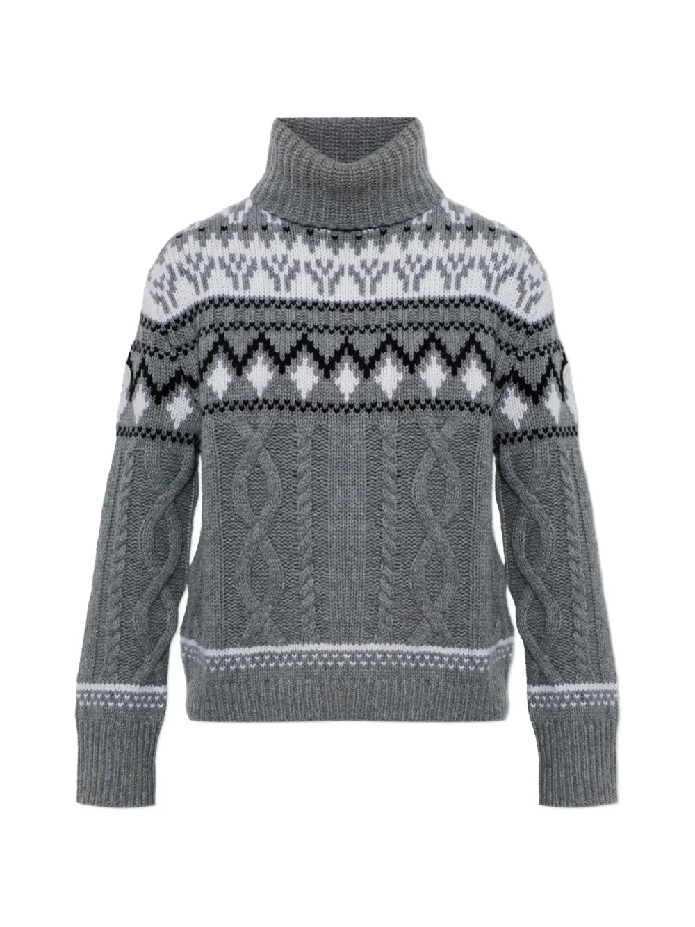 BOGNER Lorely cable-knit fair isle sweater - Grigio