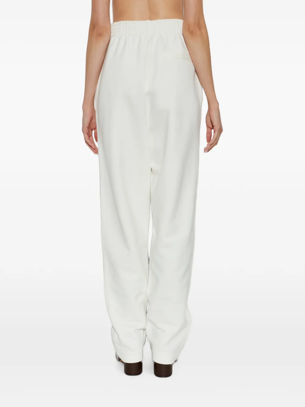 The Mannei Trainingsbroek met elastische taille en geborduurd logo Wit