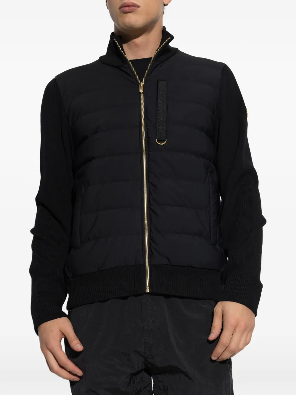 Moose Knuckles quilted front sweater Zwart