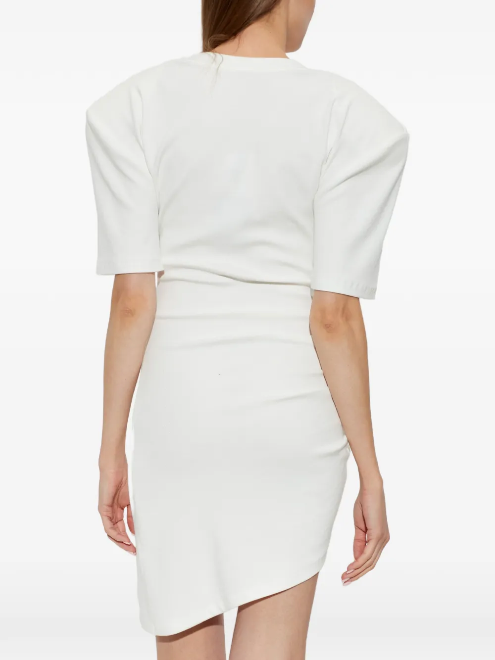 The Mannei Asymmetrische mini-jurk Wit