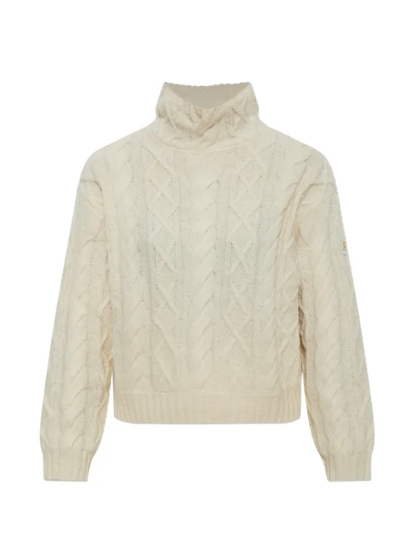Bogner Malene Cable-knit Turtleneck Sweater in White