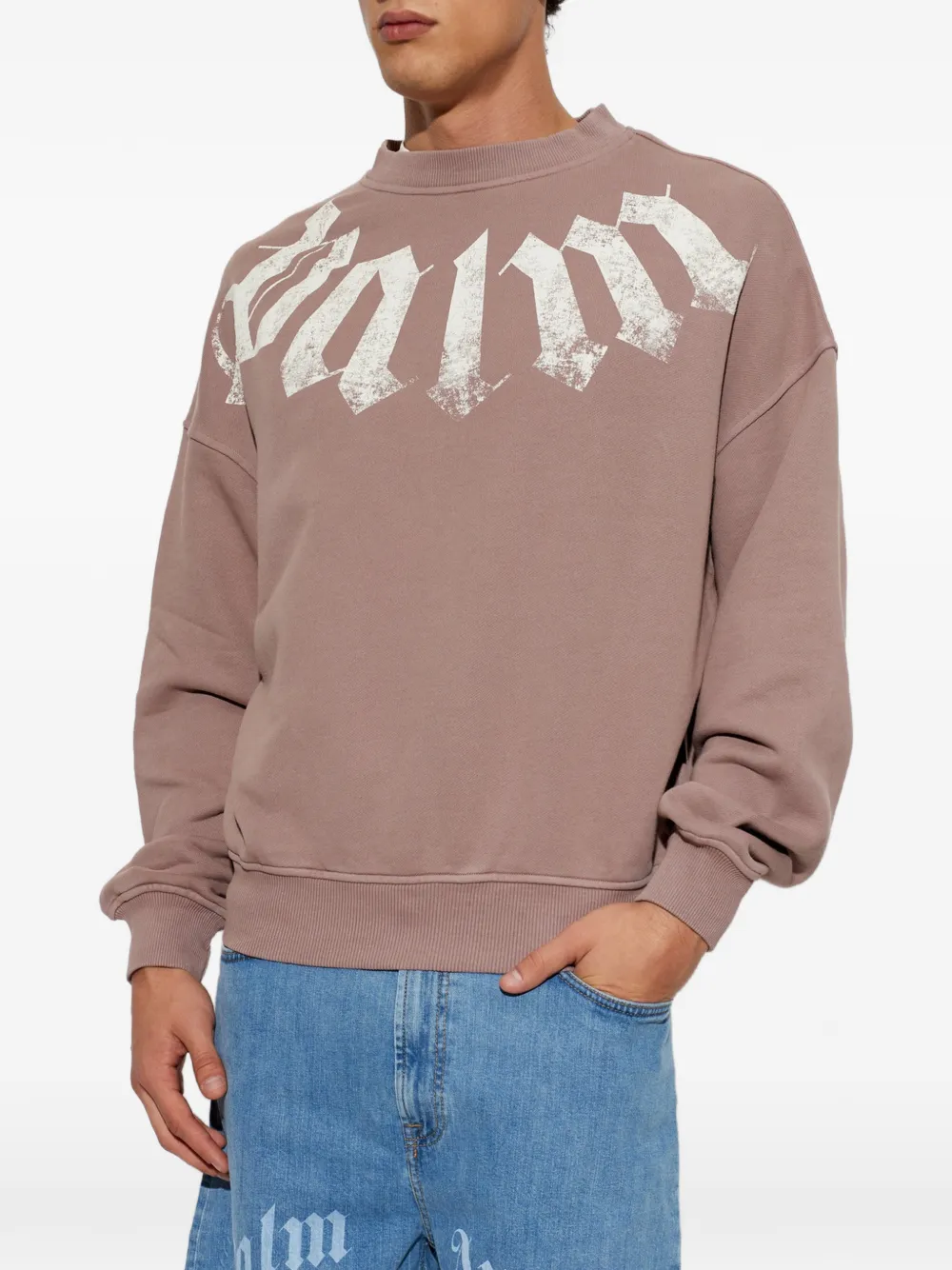 Palm Angels Trui met logoprint Bruin