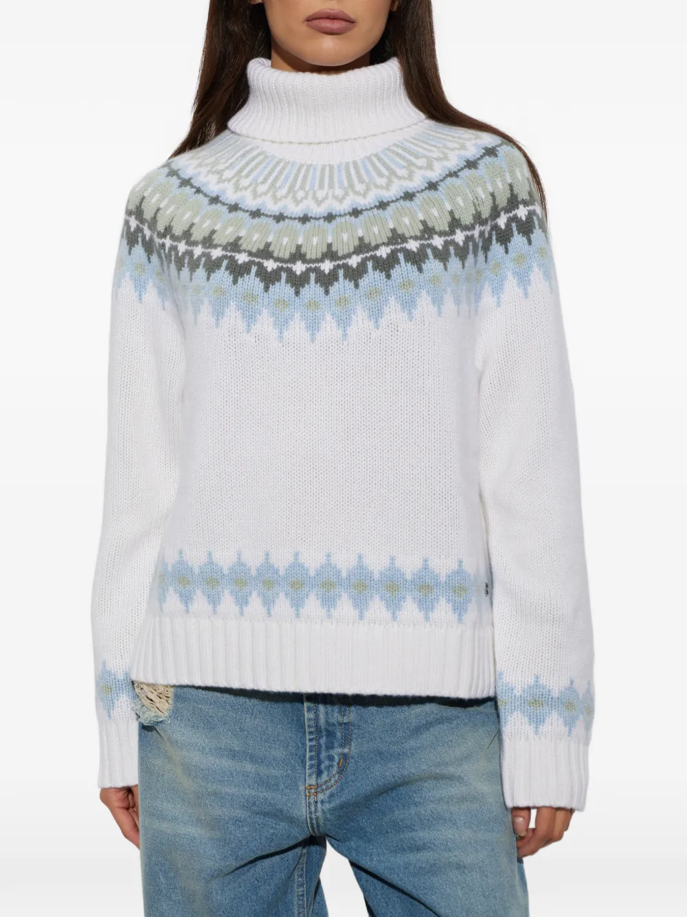 BOGNER Ingrid Fair Isle coltrui Wit