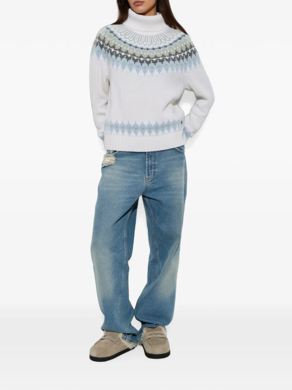 BOGNER Ingrid Fair Isle coltrui Wit