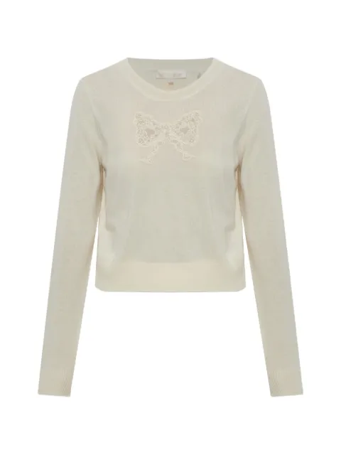 LoveShackFancy Mingley lace-bow sweater