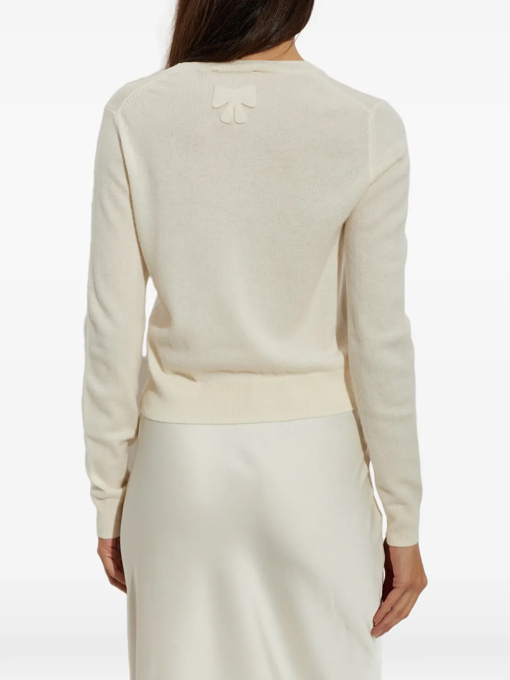 LoveShackFancy Mingley trui met kanten strik Beige